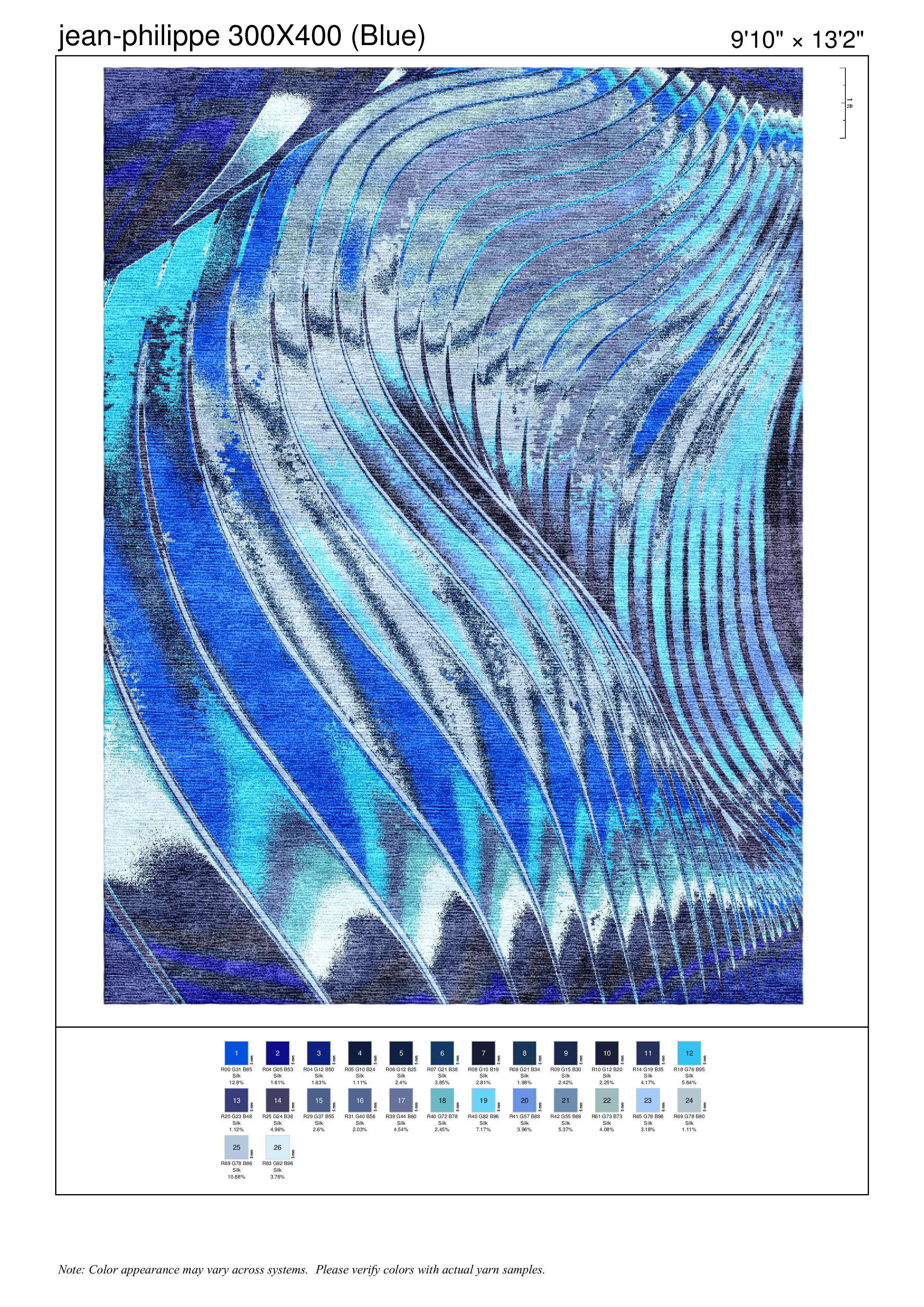 Dreamscape — Neon Blue rug — MOD collection by The Rug Curator