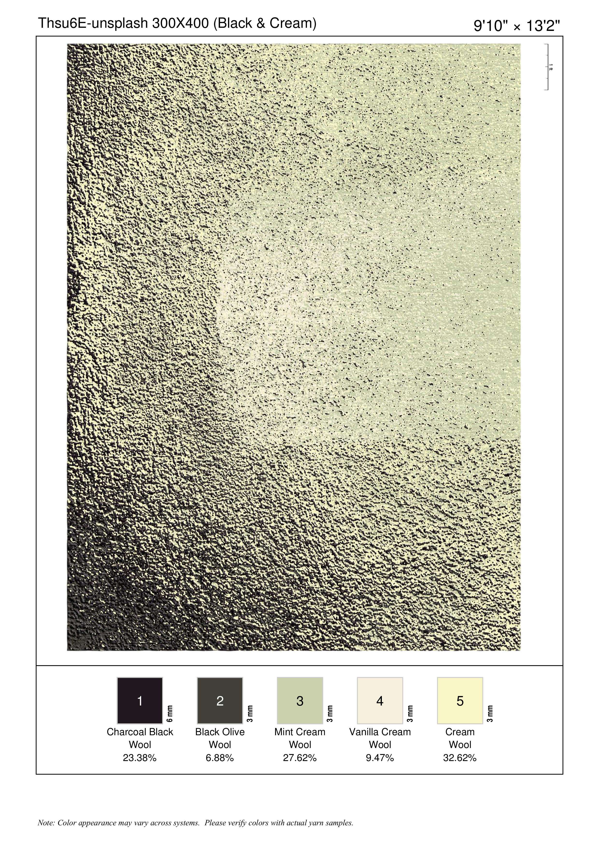Essence — Black & Cream rug — MOD collection by The Rug Curator