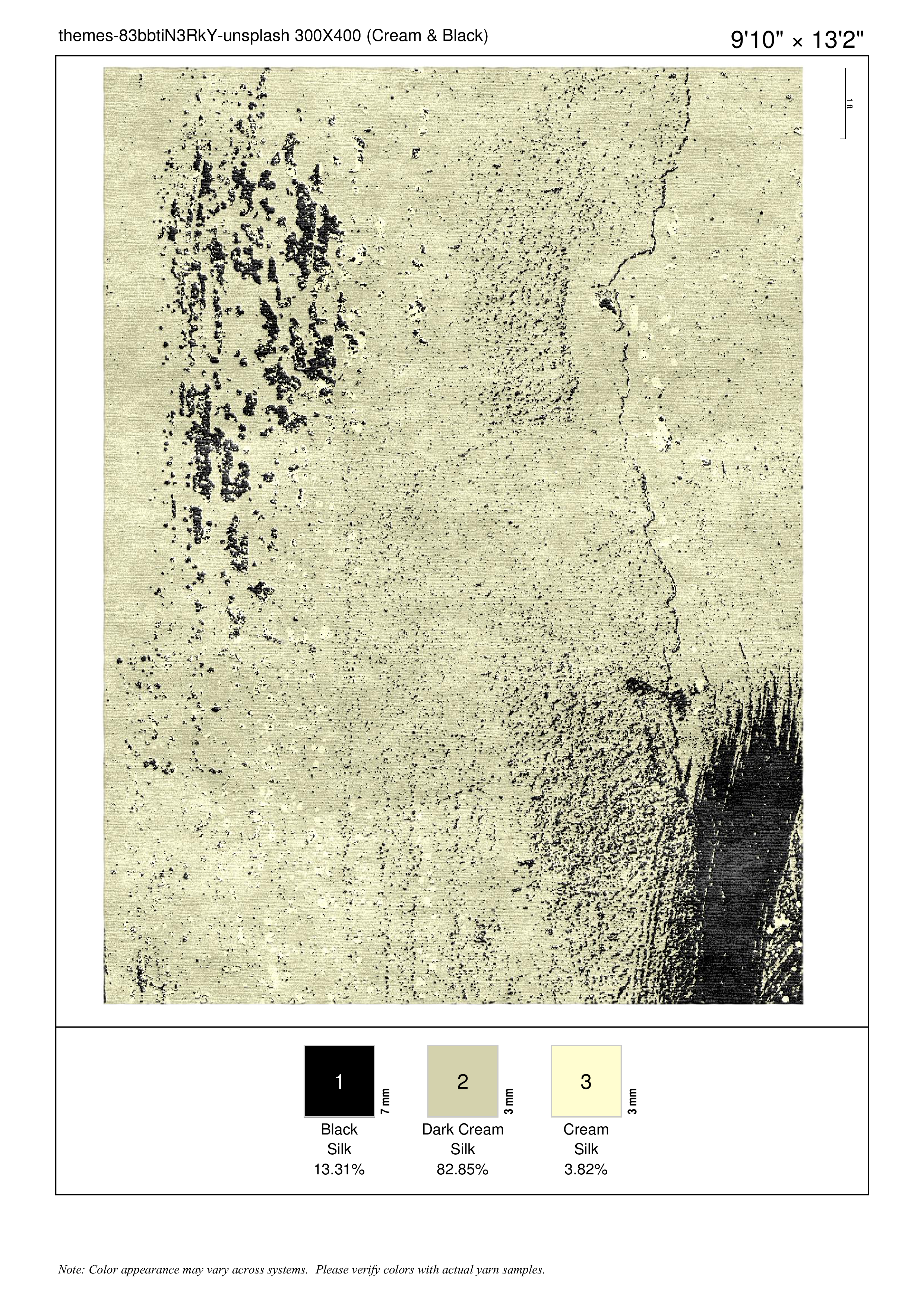 Evolution — Black & Cream rug — MOD collection by The Rug Curator