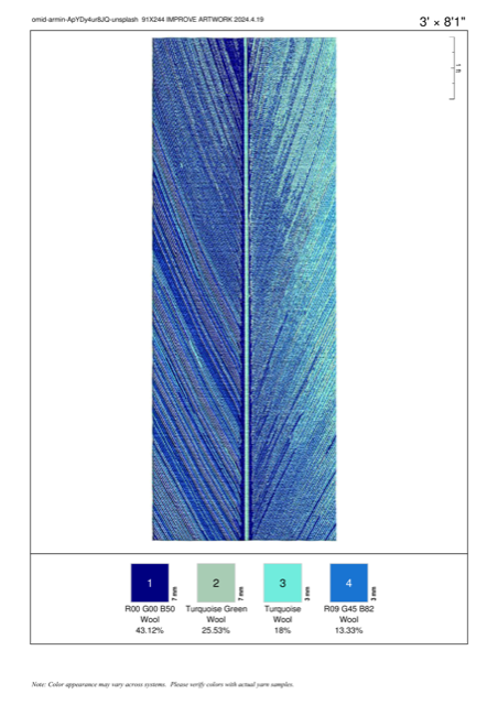 Verdant Velvet Runner — Blues rug — Organyx collection by The Rug Curator